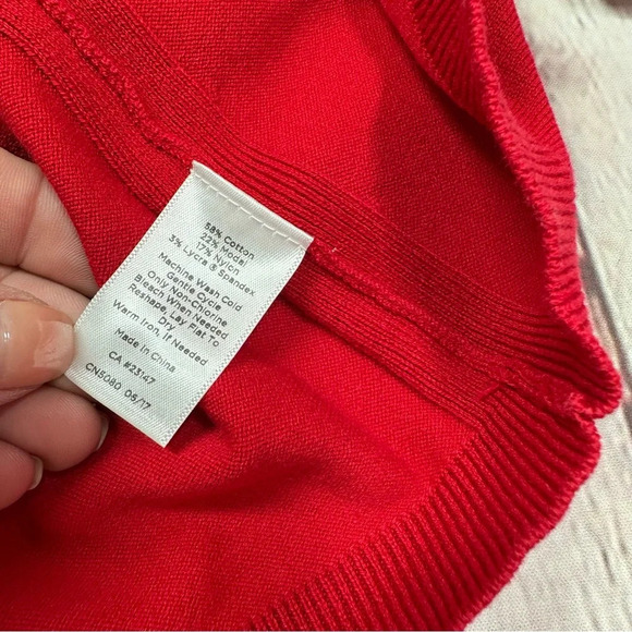 talbots petite red mock tutleneck knit top sz XL banded waist business casual - Picture 7 of 8